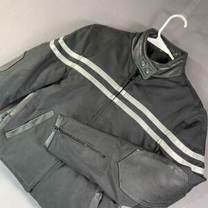 Universal‎ Rider Jacket Womens XS Black Leather Motorcycle Reflective Parisian